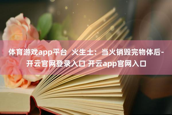 体育游戏app平台  火生土：当火销毁完物体后-开云官网登录入口 开云app官网入口