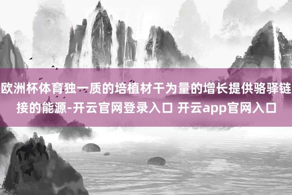 欧洲杯体育独一质的培植材干为量的增长提供骆驿链接的能源-开云官网登录入口 开云app官网入口
