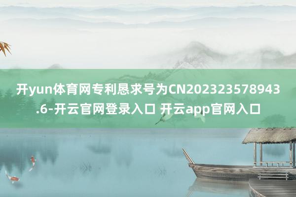 开yun体育网专利恳求号为CN202323578943.6-开云官网登录入口 开云app官网入口