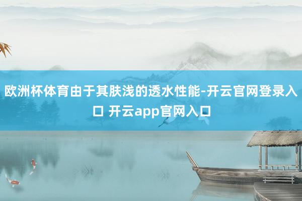 欧洲杯体育由于其肤浅的透水性能-开云官网登录入口 开云app官网入口