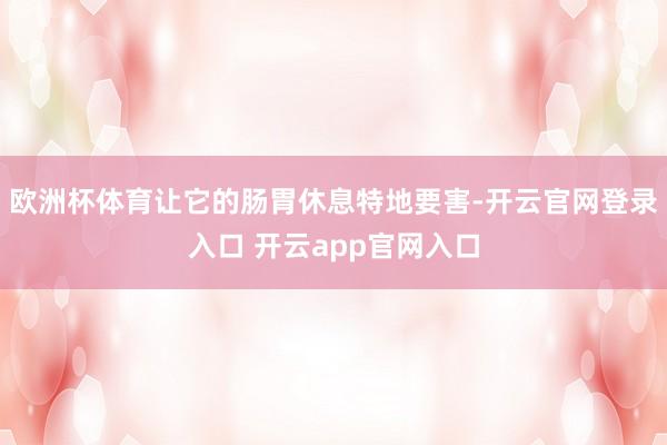 欧洲杯体育让它的肠胃休息特地要害-开云官网登录入口 开云app官网入口