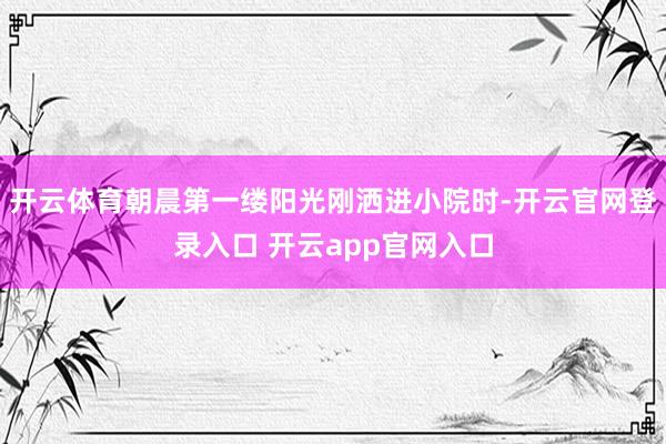 开云体育朝晨第一缕阳光刚洒进小院时-开云官网登录入口 开云app官网入口