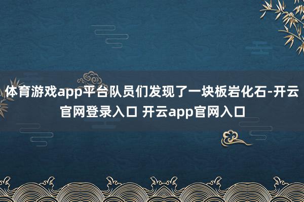 体育游戏app平台队员们发现了一块板岩化石-开云官网登录入口