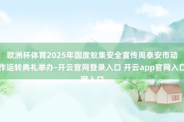 欧洲杯体育2025年国度蚁集安全宣传周泰安市动作运转典礼举办