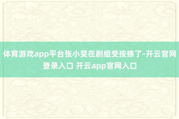 体育游戏app平台张小斐在剧组受按捺了-开云官网登录入口 开云app官网入口