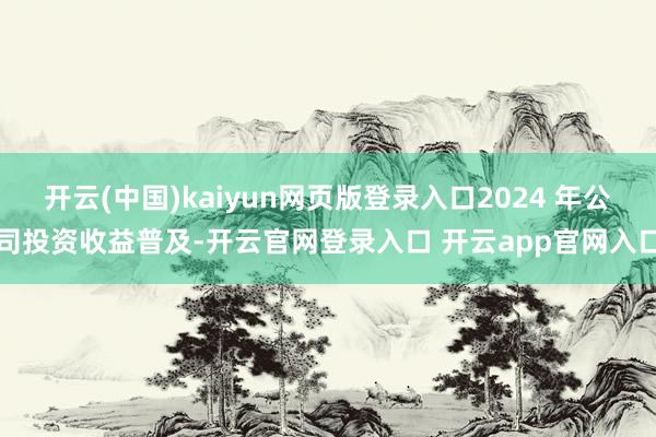 开云(中国)kaiyun网页版登录入口2024 年公司投资收