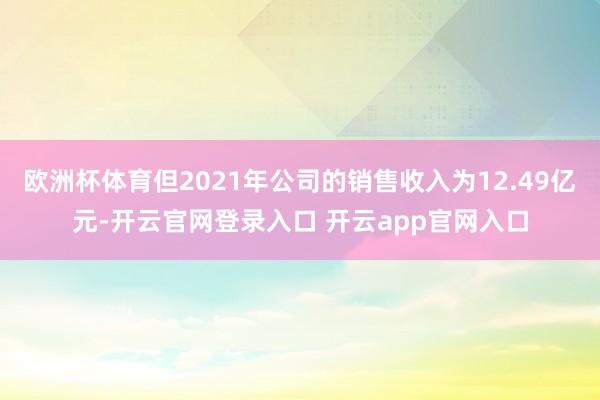 欧洲杯体育但2021年公司的销售收入为12.49亿元-开云官