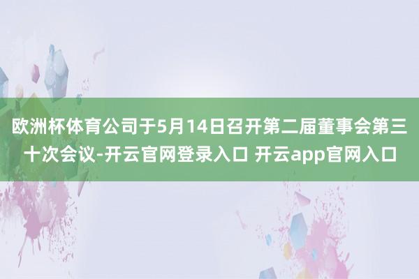 欧洲杯体育公司于5月14日召开第二届董事会第三十次会议-开云