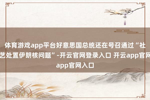 体育游戏app平台好意思国总统还在号召通过“社交技艺处置伊朗