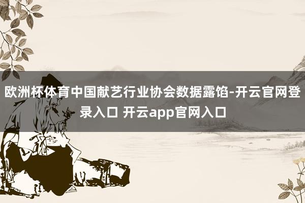 欧洲杯体育中国献艺行业协会数据露馅-开云官网登录入口 开云app官网入口
