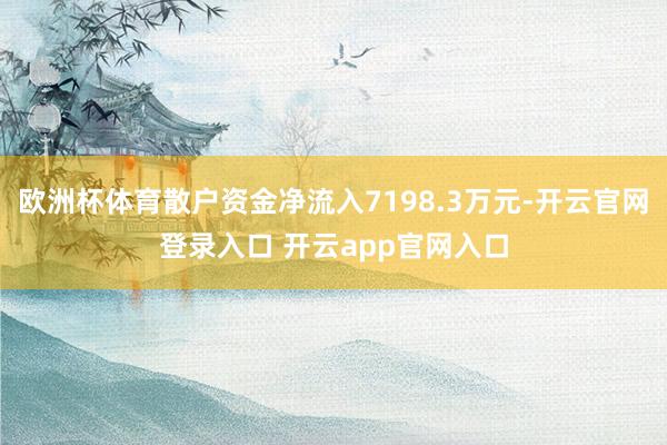 欧洲杯体育散户资金净流入7198.3万元-开云官网登录入口 开云app官网入口