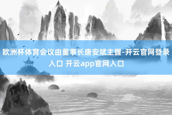 欧洲杯体育会议由董事长唐安斌主握-开云官网登录入口 开云app官网入口