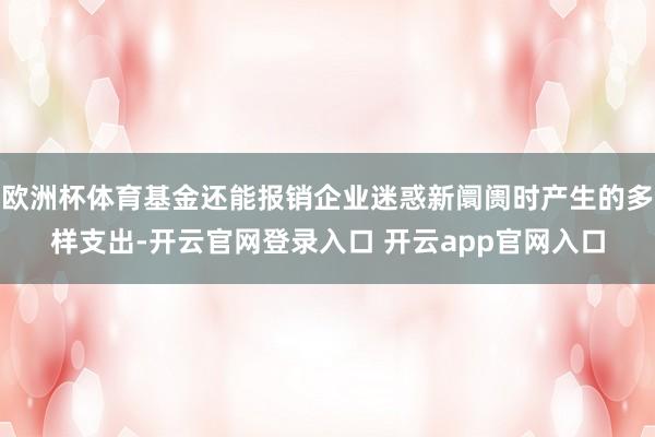 欧洲杯体育基金还能报销企业迷惑新阛阓时产生的多样支出-开云官