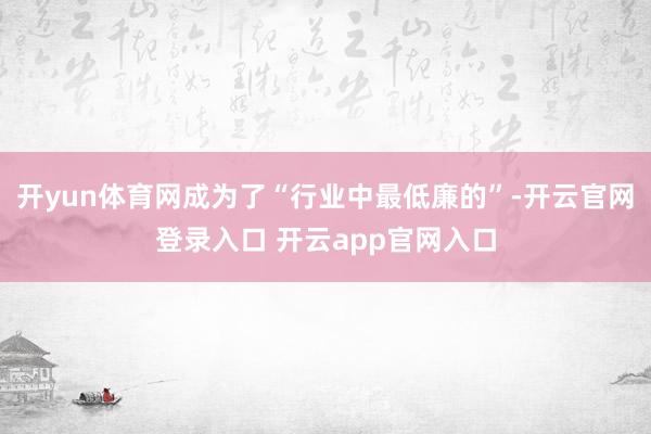开yun体育网成为了“行业中最低廉的”-开云官网登录入口 开