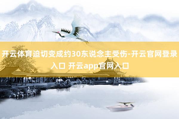 开云体育迫切变成约30东说念主受伤-开云官网登录入口 开云app官网入口