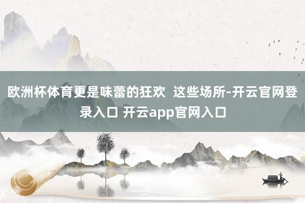 欧洲杯体育更是味蕾的狂欢  这些场所-开云官网登录入口 开云