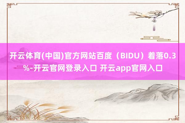 开云体育(中国)官方网站百度（BIDU）着落0.3%-开云官