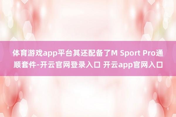 体育游戏app平台其还配备了M Sport Pro通顺套件-开云官网登录入口 开云app官网入口