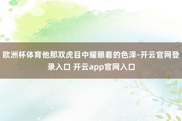 欧洲杯体育他那双虎目中耀眼着的色泽-开云官网登录入口 开云a